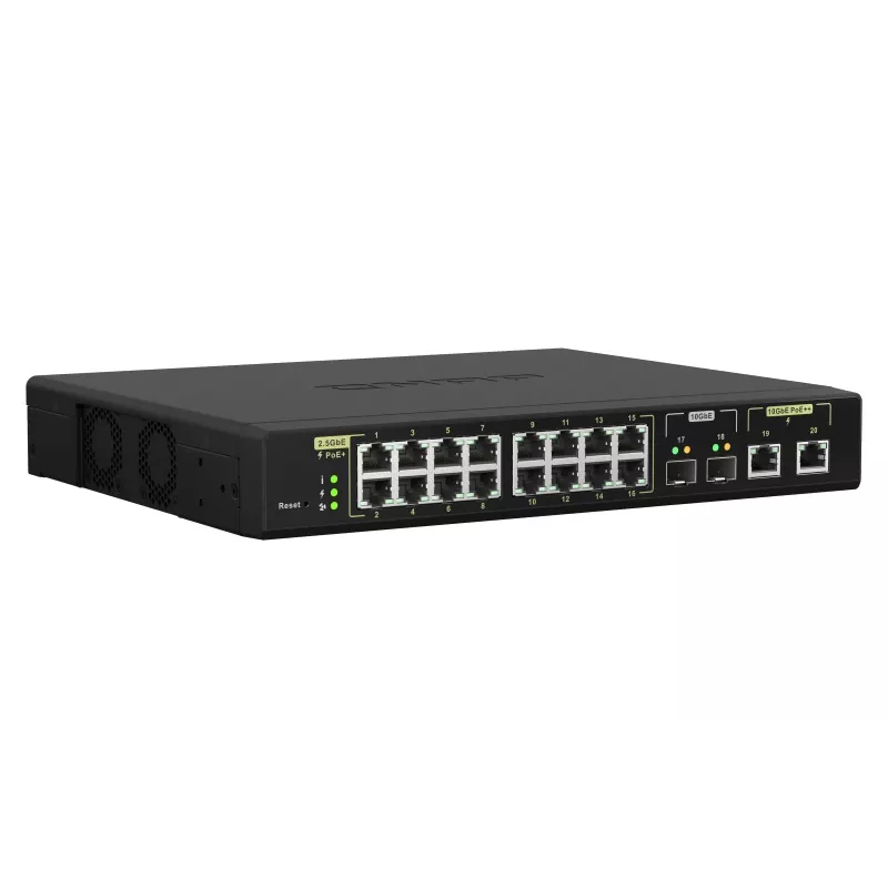 QNAP QSW-M2116P-2T2S Netwerk-switch Managed L2 2.5G Ethernet Power over Ethernet (PoE) Zwart