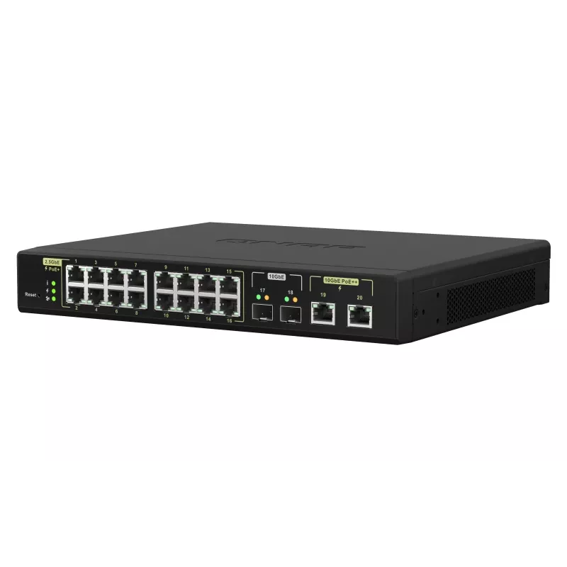 QNAP QSW-M2116P-2T2S Netwerk-switch Managed L2 2.5G Ethernet Power over Ethernet (PoE) Zwart