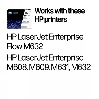 HP 37X Hoog bereik Zwart Originele LaserJet-tonercartridge, 25000 pagina's, Zwart, 1 st.