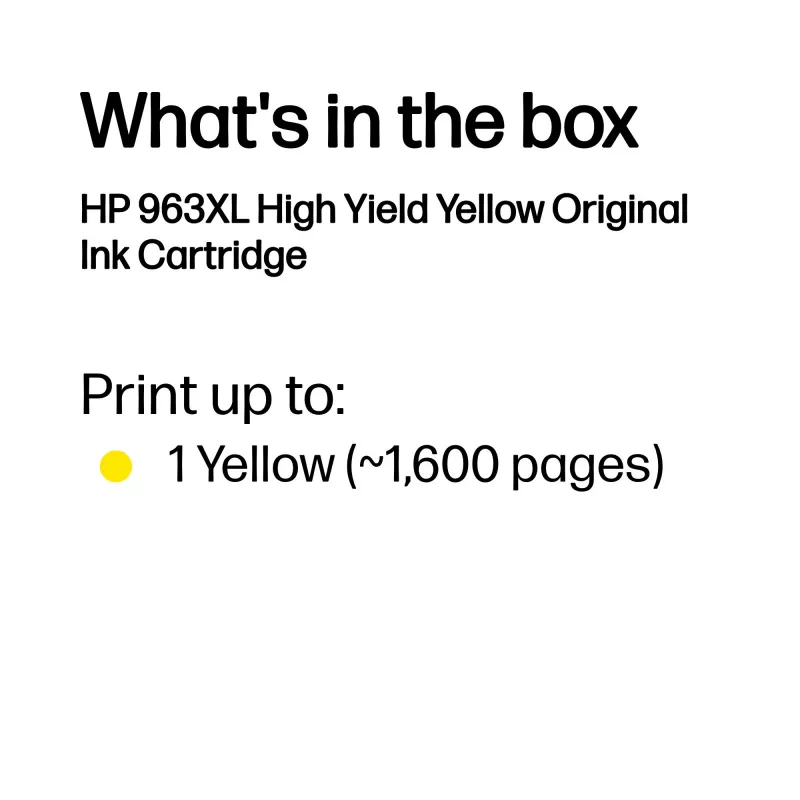 HP 963XL High Yield Geel Originele inktpatroon