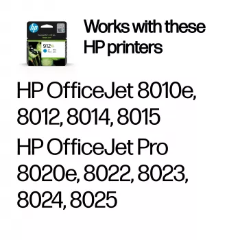 HP 912XL High Yield Cyaan Originele inktpatroon, Cyaan, 1 stuk, 700 pagina's