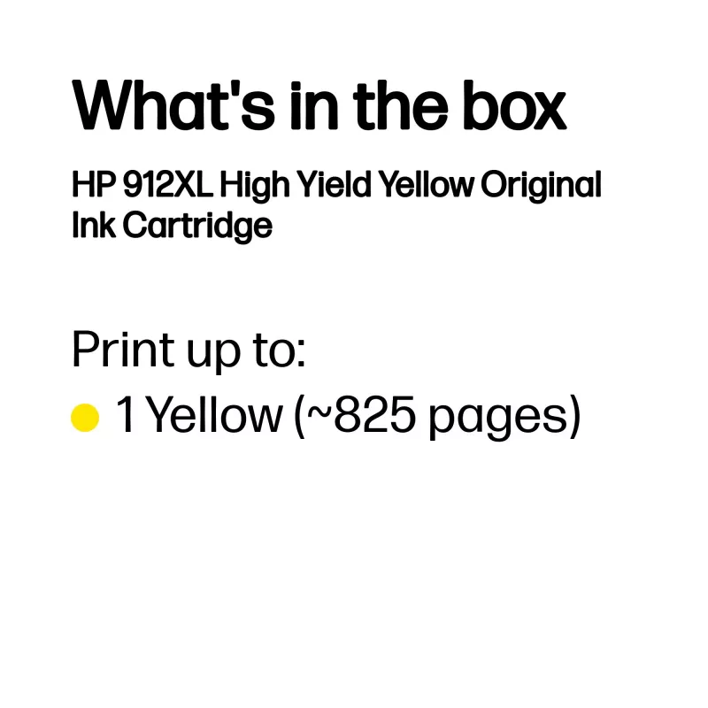 HP 912XL High Yield Geel Originele inktpatroon, Geel, 1 st., 700 pagina's