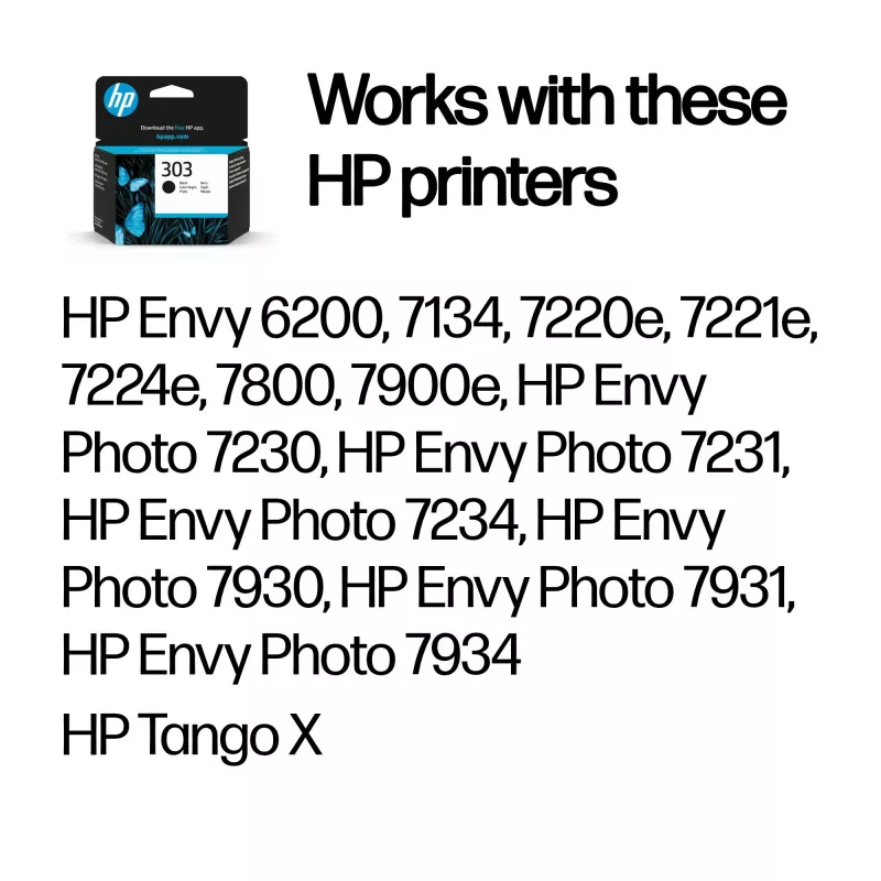 HP 303 Zwart Originele inktpatroon, Zwart, 1 st., 200 pagina's