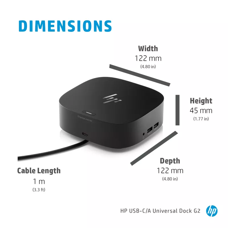 HP USB-C Dock G5 Bekabeld USB 3.2 Gen 1 Type-C Zwart 100W