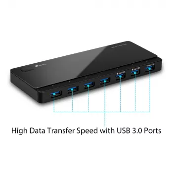 TP-Link UH700 Interface-hub USB 3.2 Gen 1 (3.1 Gen 1) Micro-B 5000 Mbit/s Zwart