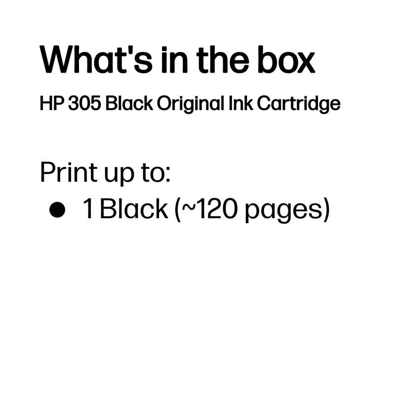 Inktcartridge HP 305 zwart origineel 3YM61AE#301