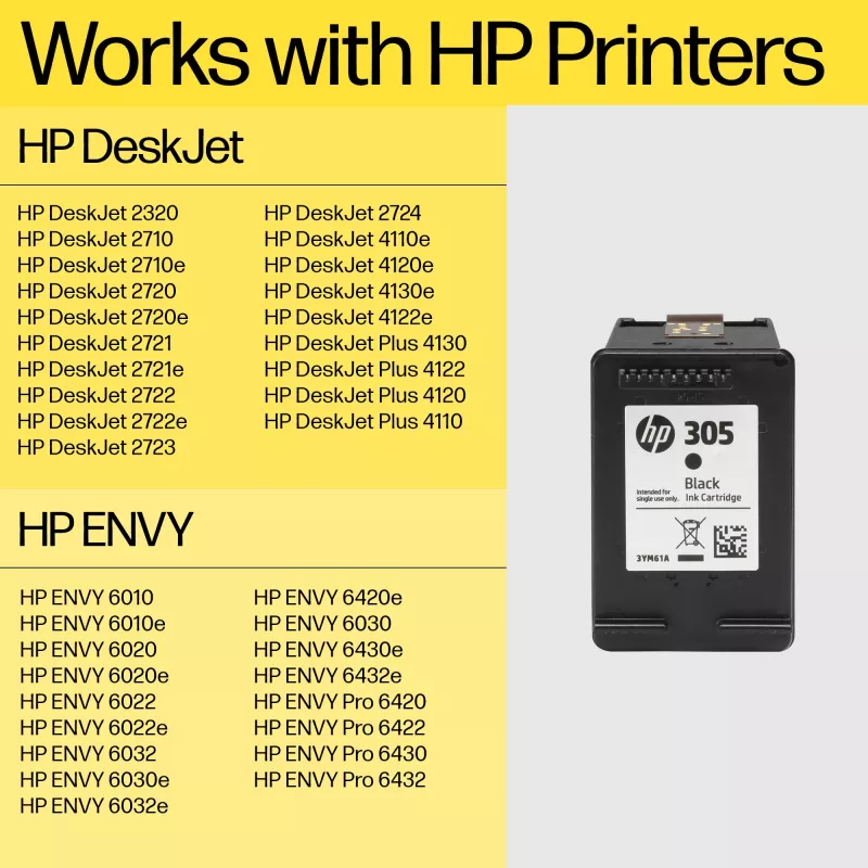 HP 305XL High Yield zwart originele inktcartridge