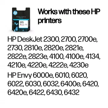 HP 305 tri-color originele inktcartridge, cyaan, magenta, geel, 1 st., 100 pagina's