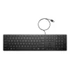 Bedraad full-size USB-toetsenbord HP Wired Desktop 320K — zwart, 1,8 m kabel