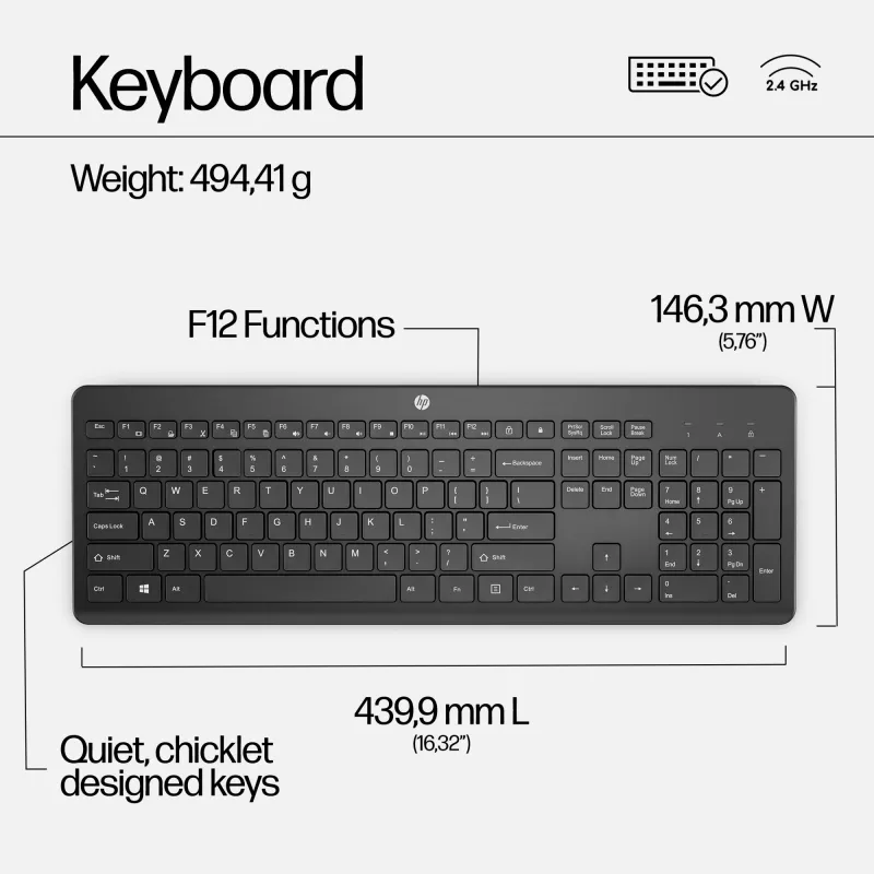HP 230 draadloze muis- en toetsenbordcombinatie