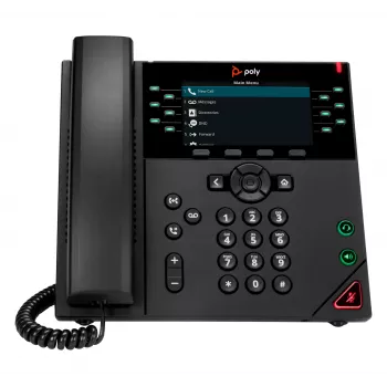 HP Poly VVX 450 12-lijns IP-telefoon en PoE-geschikt, IP-telefoon, zwart, bedrade hoorn, 12 lijnen, LCD, 10,9 cm (4,3 inch)