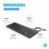 HP 150 bedrade toetsenbord full-size USB zwart 664R5AA#ABD