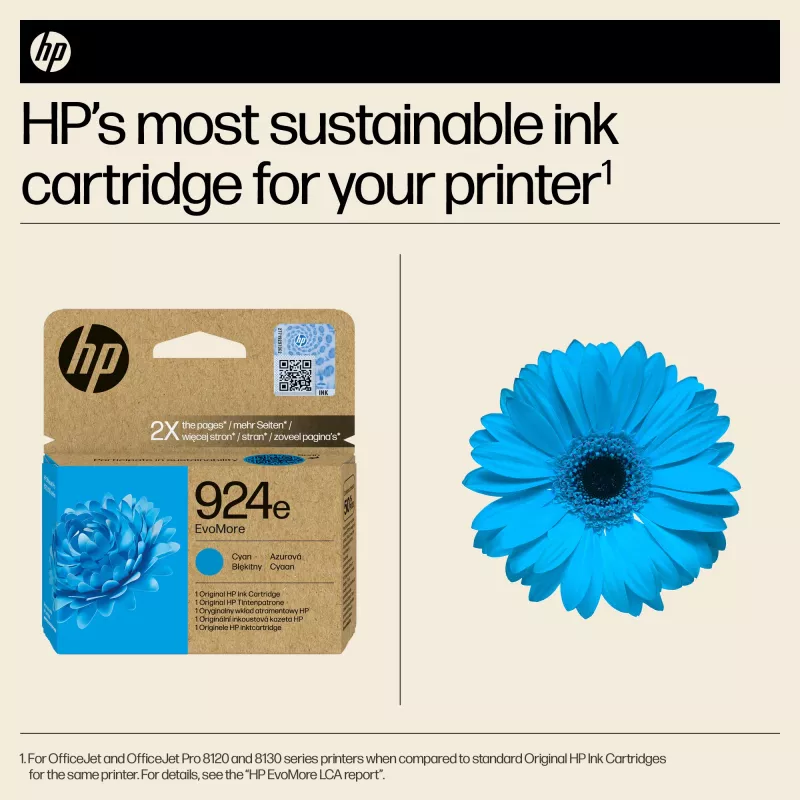 Inktpatroon HP 924e EvoMore cyaan (origineel, hoge XL-capaciteit, 1 stk.)