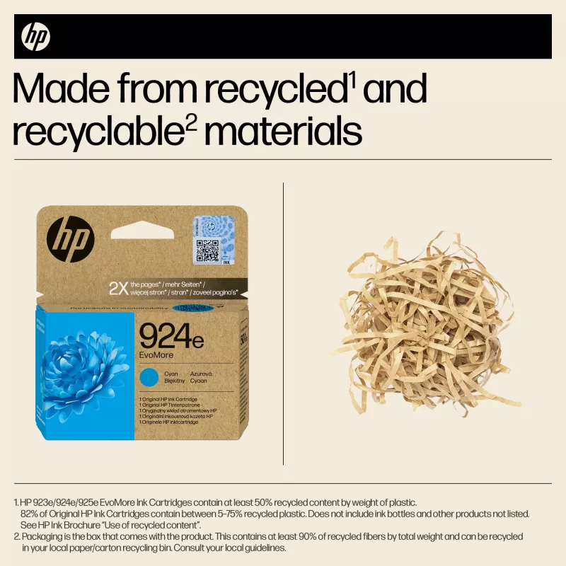 Inktpatroon HP 924e EvoMore cyaan (origineel, hoge XL-capaciteit, 1 stk.)