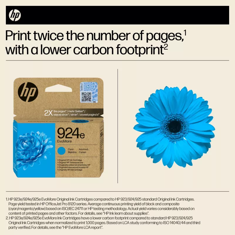 Inktpatroon HP 924e EvoMore cyaan (origineel, hoge XL-capaciteit, 1 stk.)