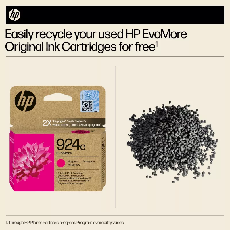 HP 924e EvoMore magenta originele inktpatroon, magenta, 1 stuk, 800 pagina's