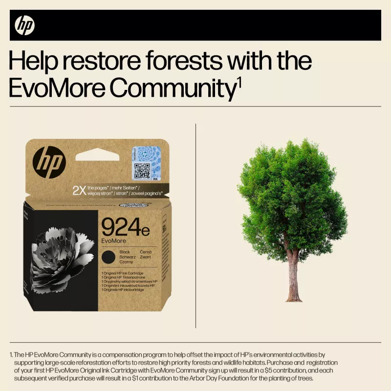 HP 924e EvoMore Zwart Originele inktcartridge