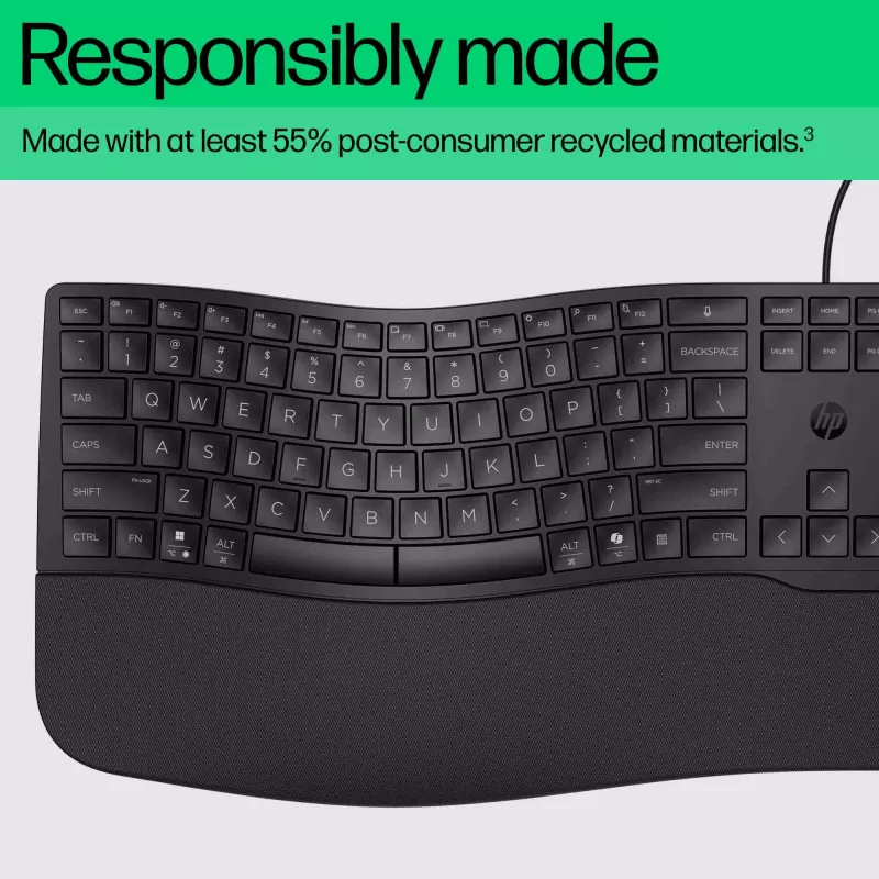 HP 480 comfort bedraad toetsenbord full-size USB zwart 1,5 m