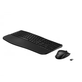 Draadloze toetsenbord-muis-set HP 685 Comfort — full-size ergonomisch toetsenbord, RF Wireless + Bluetooth, zwart, met muis
