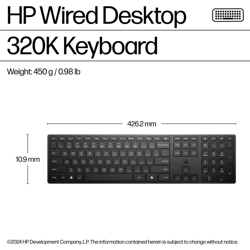 HP Wired Desktop 320K toetsenbord