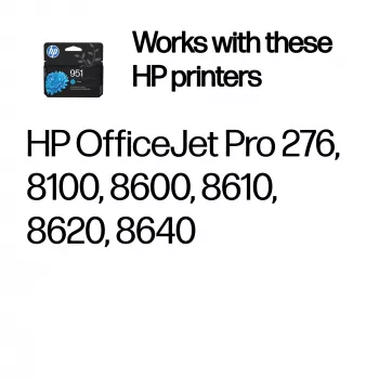 HP 951 cyaan originele printercartridge, cyaan, 1 stuk, 535 pagina's