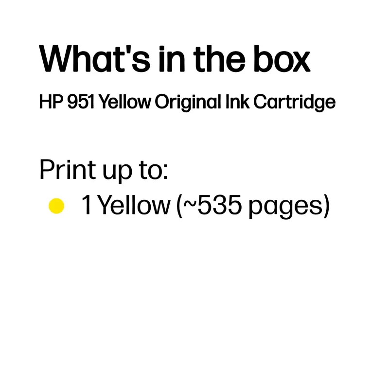 HP 951 geel (origineel) inktcartridge – gepigmenteerd geel, 8 ml, standaardbereik