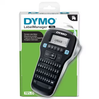 DYMO LabelManager ™ 160 QWERTZ, QWERTZ, D1, thermotransfer, 180 x 180 DPI, 12 mm/s, zwart, zilver