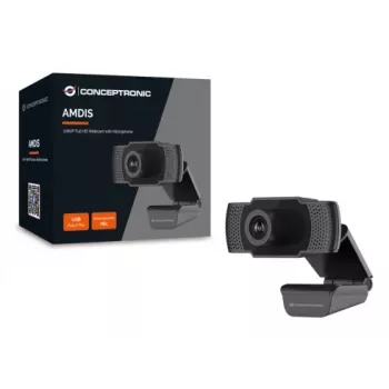 Conceptronic AMDIS 1080P Full HD webcam met microfoon, 2 MP, 1920 x 1080 pixel, Full HD, 30 fps, 1280x720@30fps, 1920x1080@30fps, M-JPEG, YUV