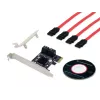 Conceptronic EMRICK 4-poorts SATA PCIe-adapter met SATA-kabels