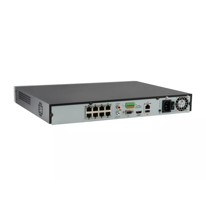 LevelOne GEMINI 8-kanaals PoE netwerk-videorecorder, 8 PoE-uitgangen, H.265