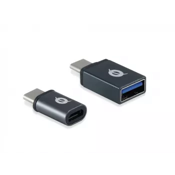 Conceptronic DONN04G USB-C naar USB A/MicroB OTG-adapter 2-pack, 10Gbps (C-A), 480Mbps (C-MicroUSB)
