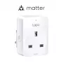 Slimme stekker TP‑Link Tapo Mini P110M — Wi‑Fi/Bluetooth slimme stekker voor binnen, 16 A, 100–240 V, 3680 W, wit