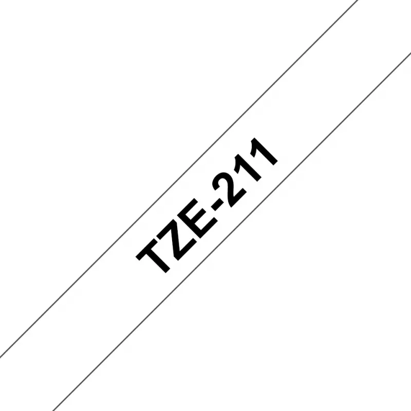 Labeltape Brother TZe-211 zwart op wit