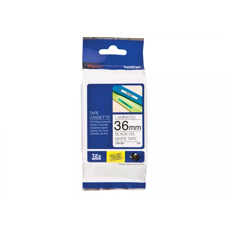 Brother TZe261 - gelamineerde band - zwart op wit - rol (3,6 cm) - 1 rol (TZE261)