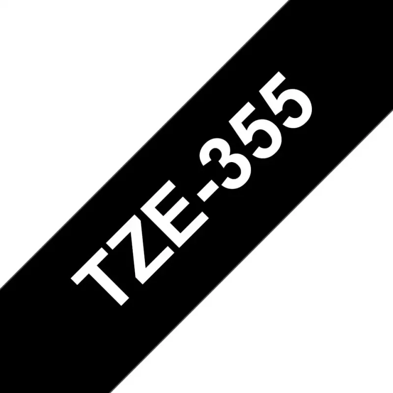 Etikettenband Brother TZe355 24mm wit op zwart
