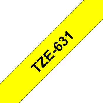 Labelband Brother TZe-631 (TZe) 12 mm x 8 m, zwart op geel