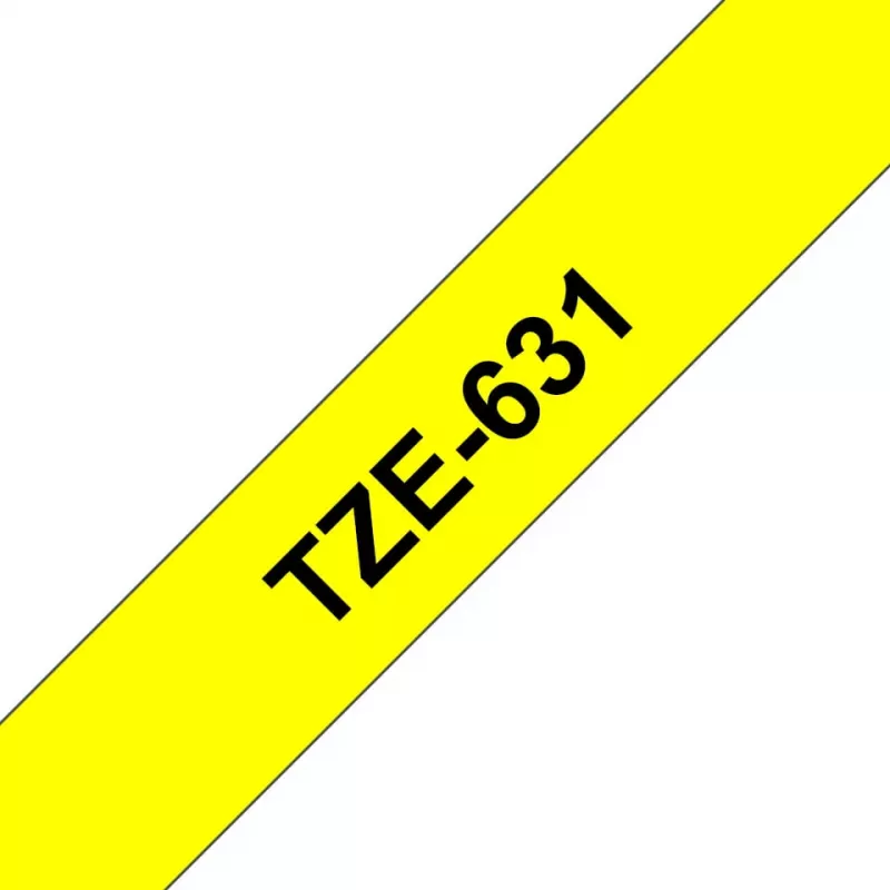 Labelband Brother TZe-631 (TZe) 12 mm x 8 m, zwart op geel