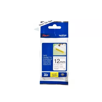Plakband Brother TZeS231 zwart op wit 1,2 cm 8 m