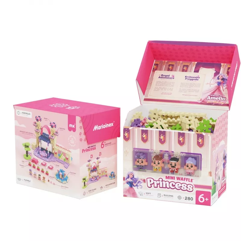 Speelgoedbouwset Marioinex Waffle Mini Blocks Princess — 280 delen, meerkleurig, doos, leeftijd 6+