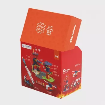 Speelgoedbouwset Marioinex Waffle Blocks brandweerkazerne 280 delen, model 906279