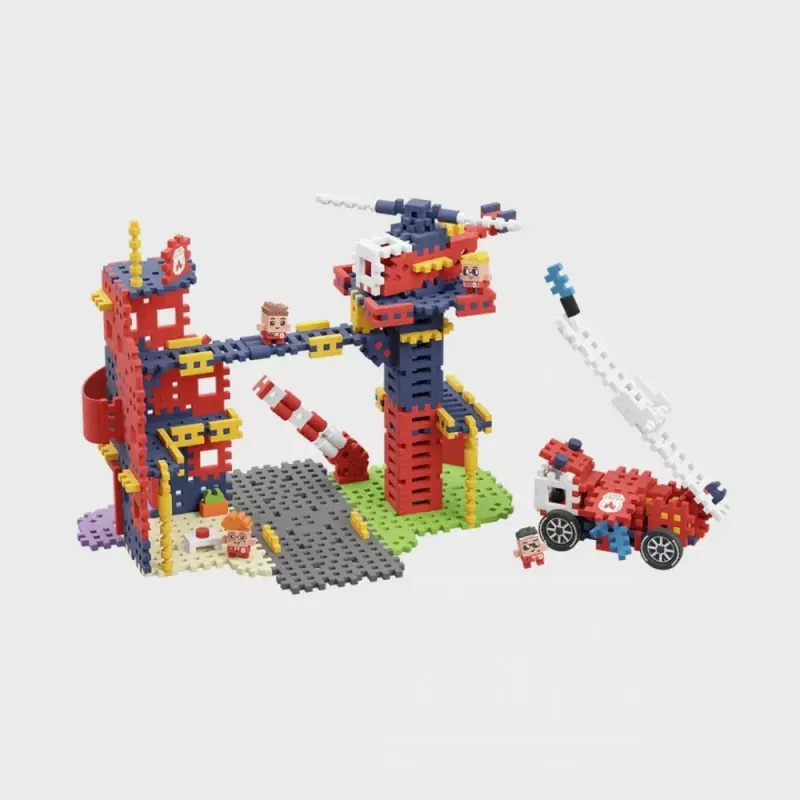 Speelgoedbouwset Marioinex Waffle Blocks brandweerkazerne 280 delen, model 906279
