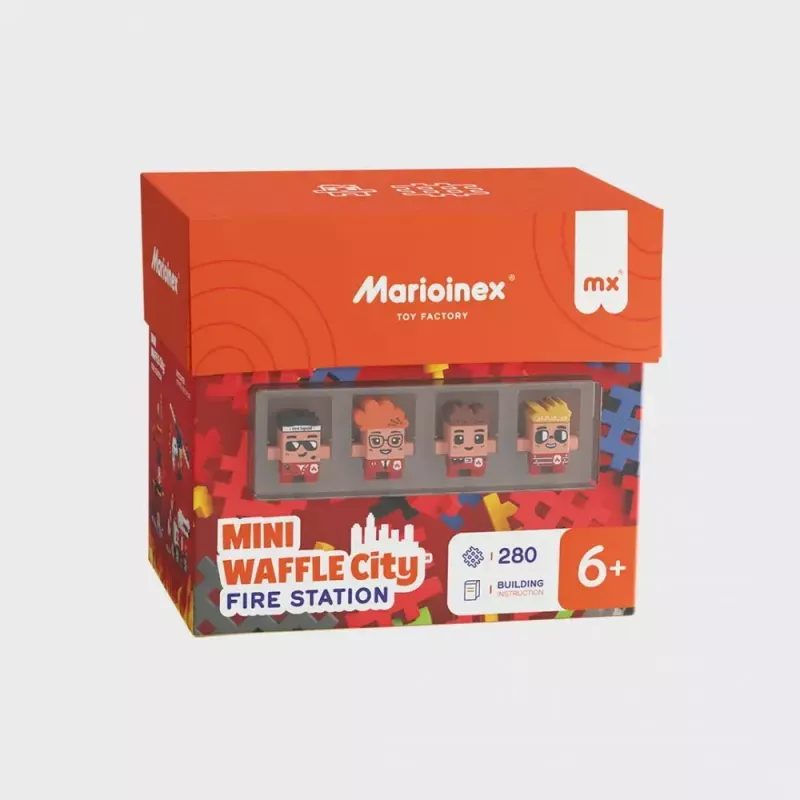 Speelgoedbouwset Marioinex Waffle Blocks brandweerkazerne 280 delen, model 906279