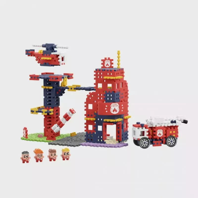 Speelgoedbouwset Marioinex Waffle Blocks brandweerkazerne 280 delen, model 906279