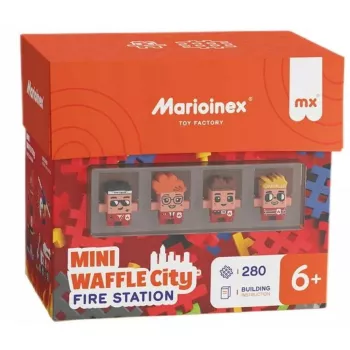 Speelgoedbouwset Marioinex Waffle Blocks brandweerkazerne 280 delen, model 906279