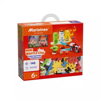 Marioinex Blocks Waffle Mini brandweerinterventie, 148 delen, meerkleurig, vanaf 6 jaar