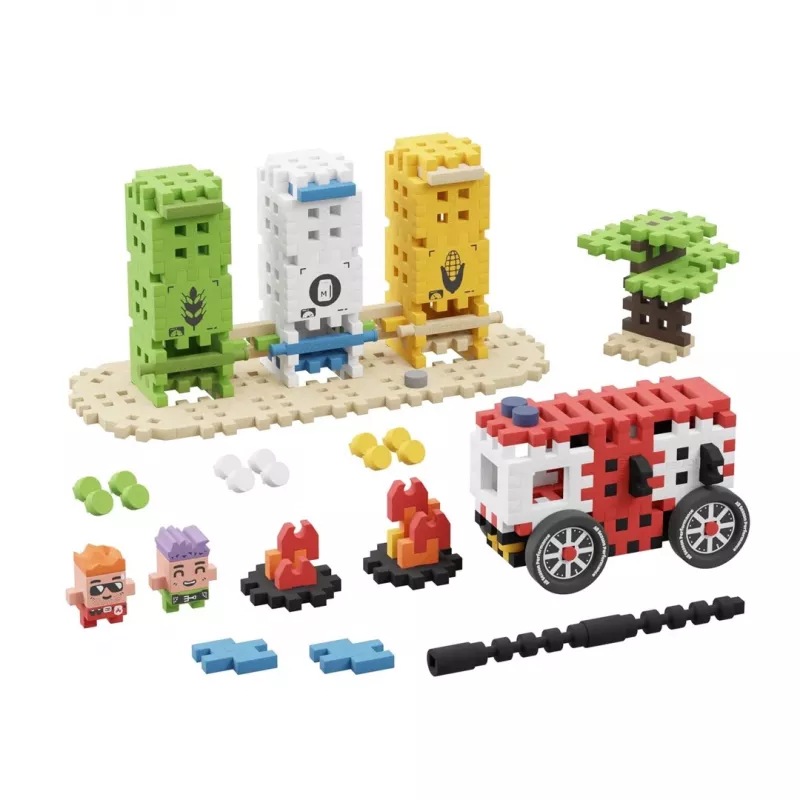 Marioinex Blocks Waffle Mini brandweerinterventie, 148 delen, meerkleurig, vanaf 6 jaar