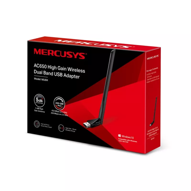 Mercusys AC650 High Gain Wireless Dual Band USB-adapter