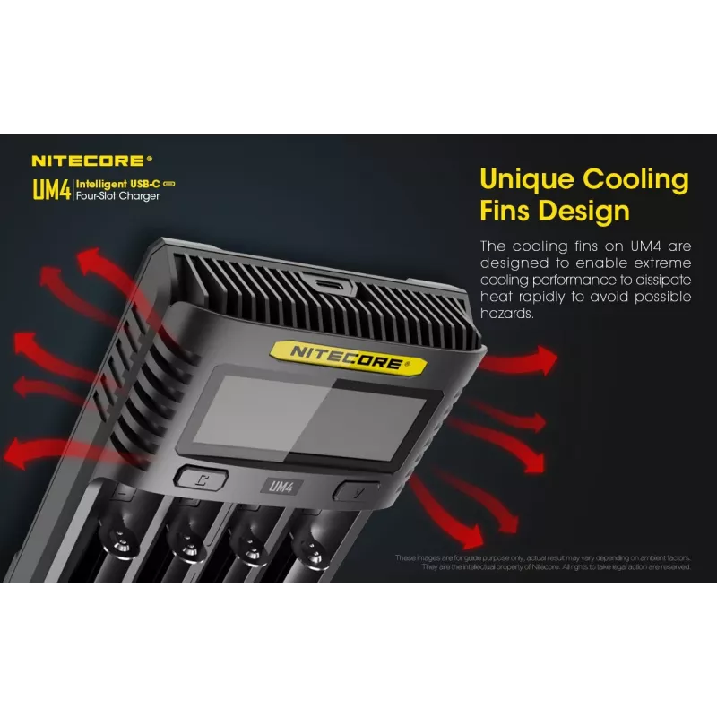 Nitecore UM4 oplader huishoudbatterij DC lithium-ijzerfosfaat lithium-ion nikkel-cadmium
