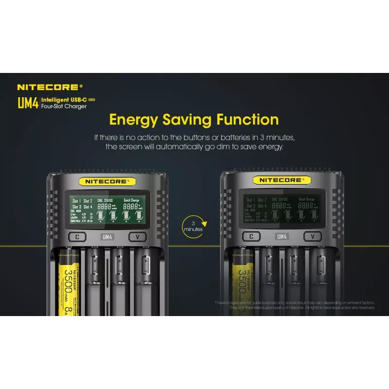 Nitecore UM4 oplader huishoudbatterij DC lithium-ijzerfosfaat lithium-ion nikkel-cadmium