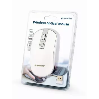 Muis USB optisch draadloos wit/zilver MUSW-4B-06-WS Gembird